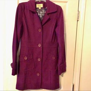 💜Beautiful Tulle Small Plum Wool Peacoat Jacket